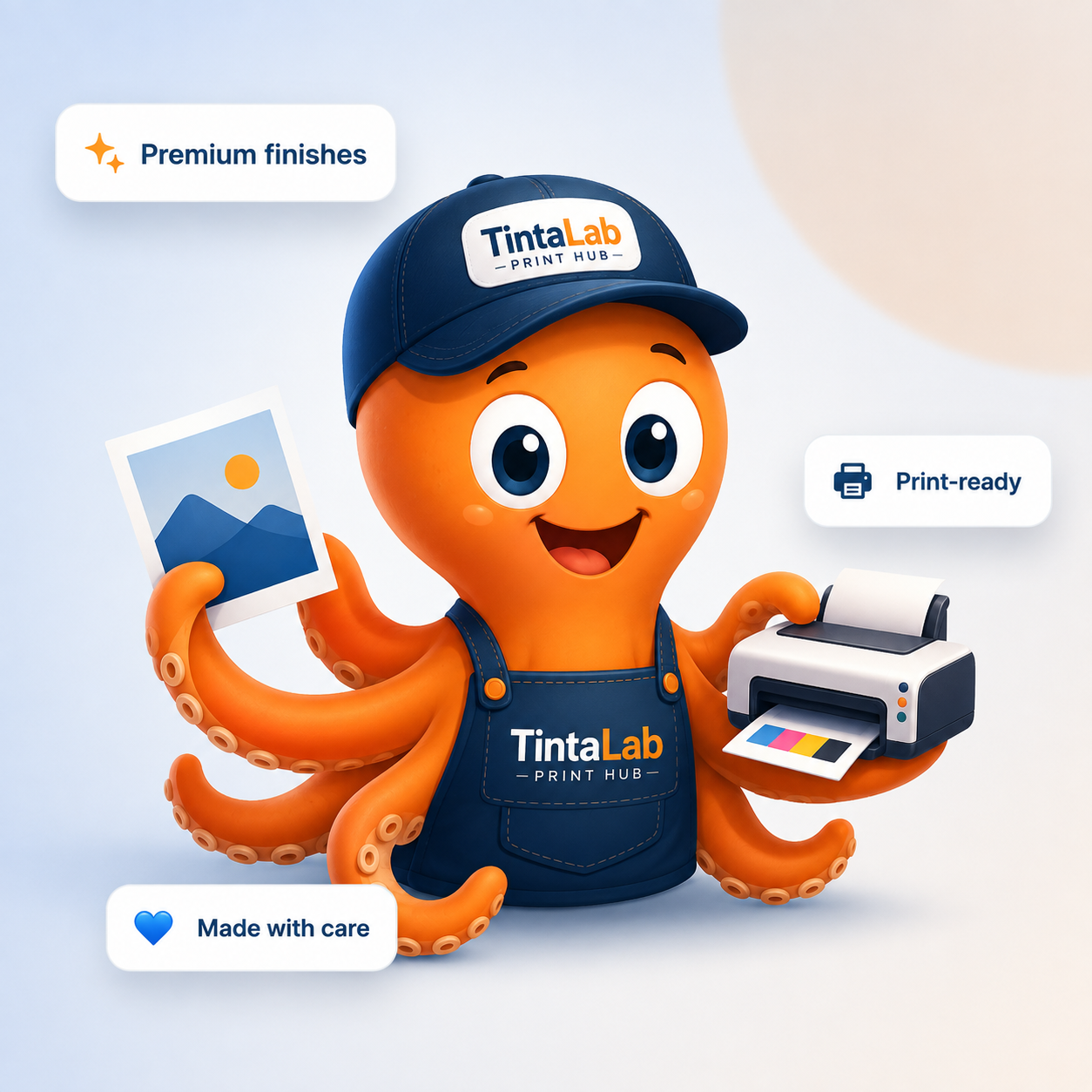 TintaLab Print Hub mascot